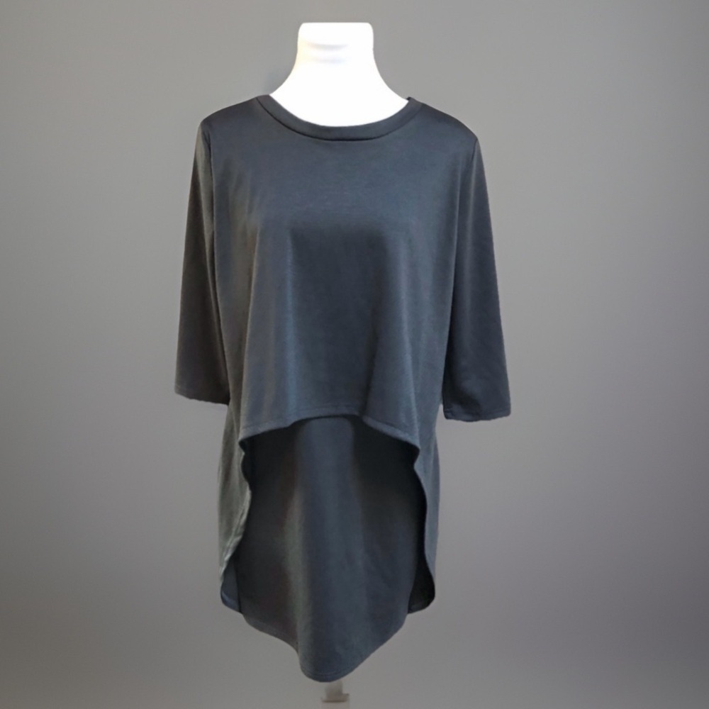 Annette Gray Double Front Long Shirt / Dress sz M